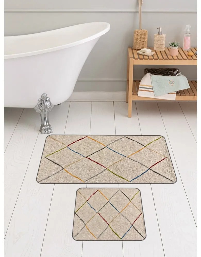 Bézs fürdőszobai kilépő szett 2 db-os 60x100 cm – Mila Home