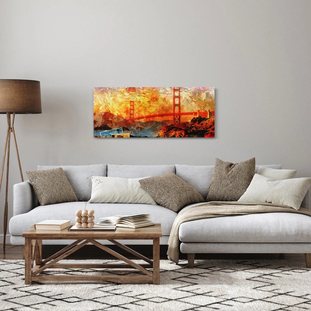 Kép - Golden Gate, San Francisco, Kalifornia (120x50 cm)