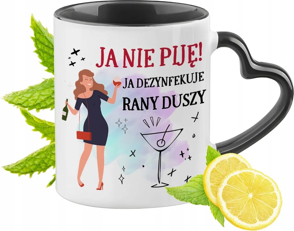 Vicces Bögre Fekete Szív Alakú Füllel Ajándék