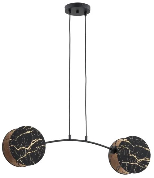 Csillár zsinóron MOTIF 2xE27/15W/230V fekete/arany