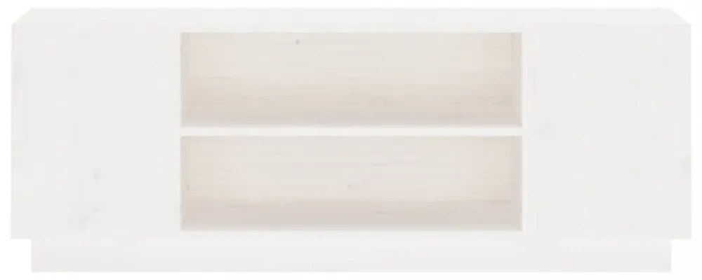 fehér tömör fenyőfa TV-szekrény 110 x 35 x 40,5 cm