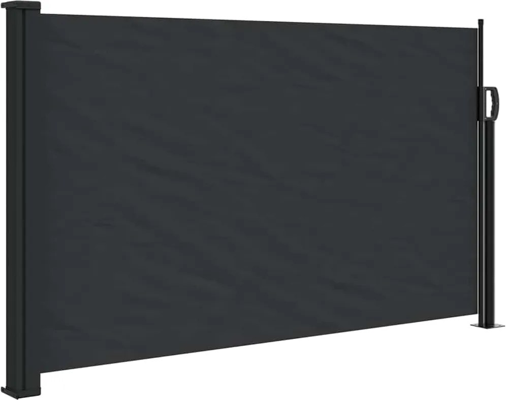 vidaXL fekete behúzható oldalsó napellenző 120 x 600 cm