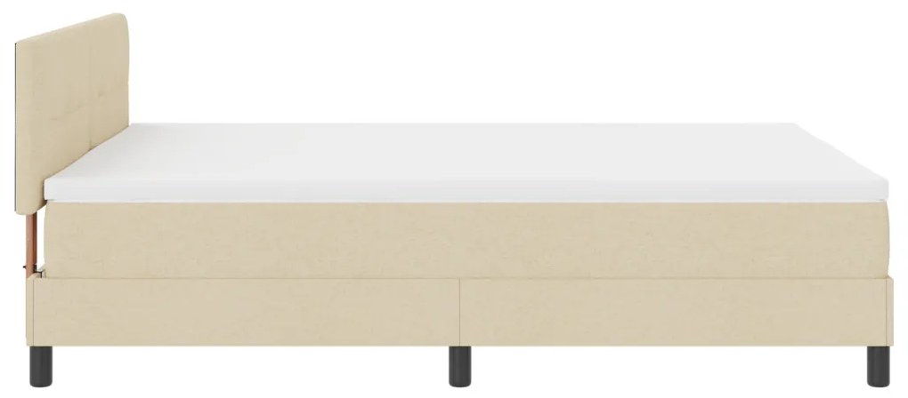 Boxspring Ágy Mattal és LED-del Krém 140x200 cm Szövet
