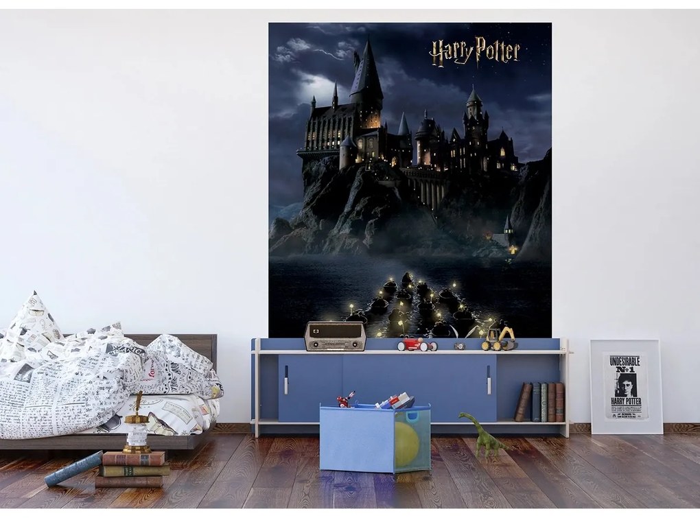 Gyerek fotó tapéta Harry Potter Roxfort éjszakája182 x 252 cm, 4 részes