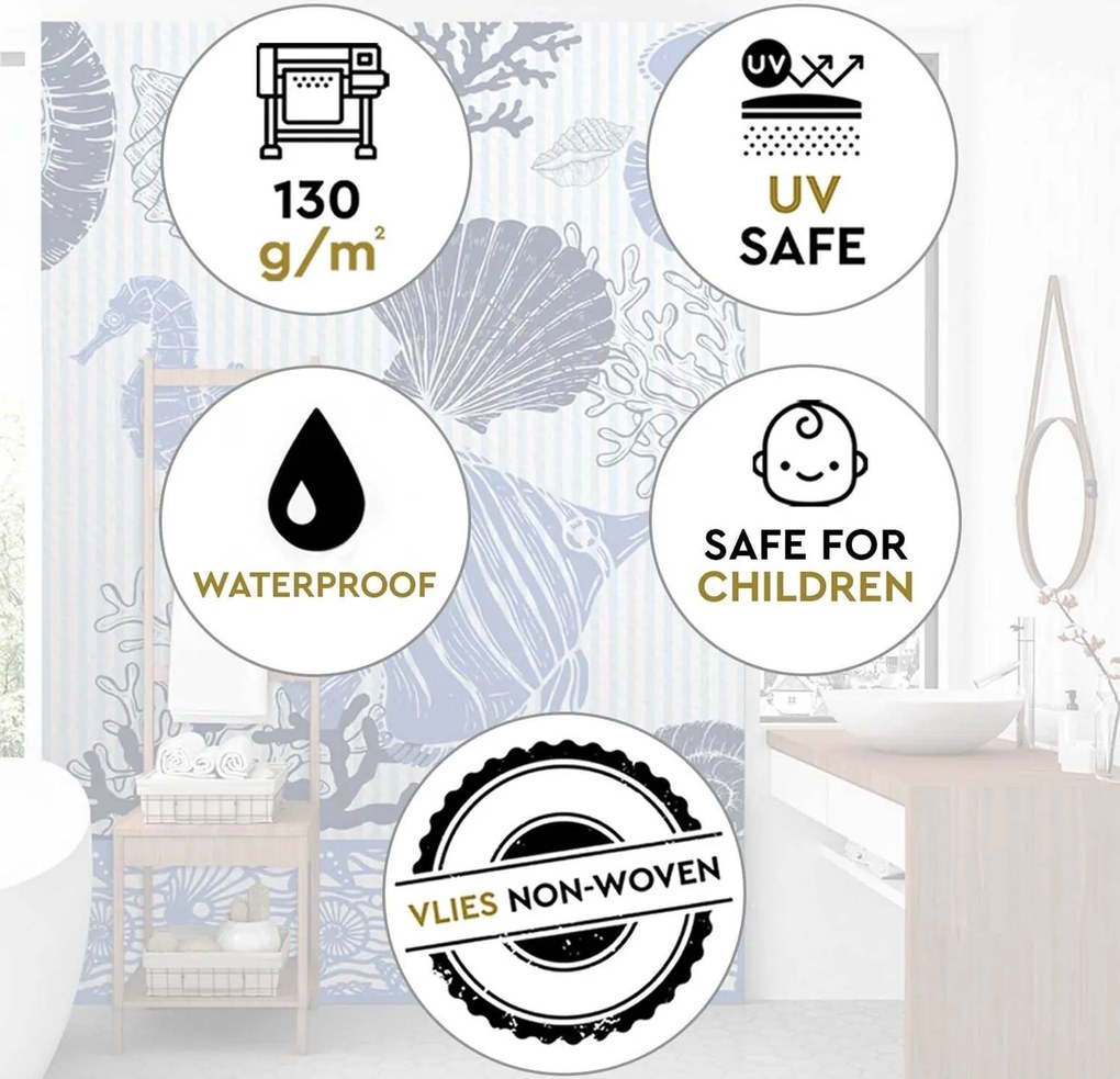 Gario Fotótapéta Halak és kagylók Anyag: Vlies, Méret: 150 x 210 cm