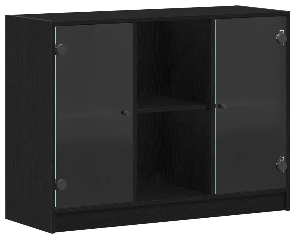 Oldalszekrény Fekete Tölgy 102x37x75,5 cm Mérnöki Fa