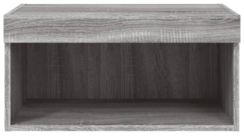 szürke sonoma színű TV-szekrény LED-világítással 60x30x30 cm