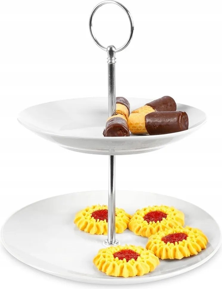 Patera 2 Emeletes vízszintes tálca sütemény keksz gyümölcs snack desszertek