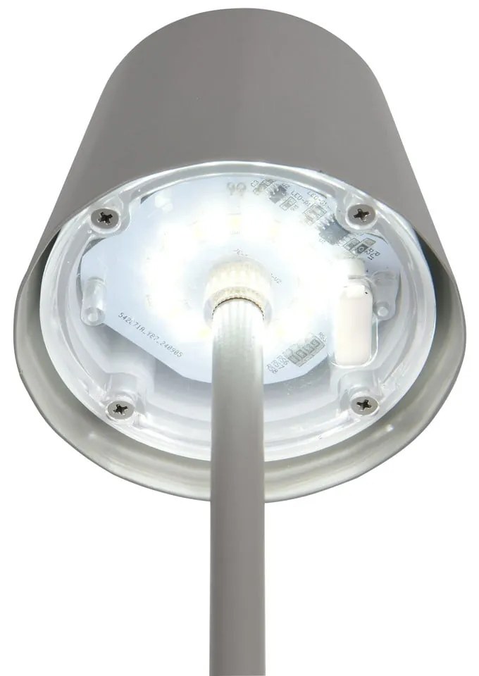 Szürke LED asztali lámpa fém búrával (magasság 21 cm) Diaz – Trio