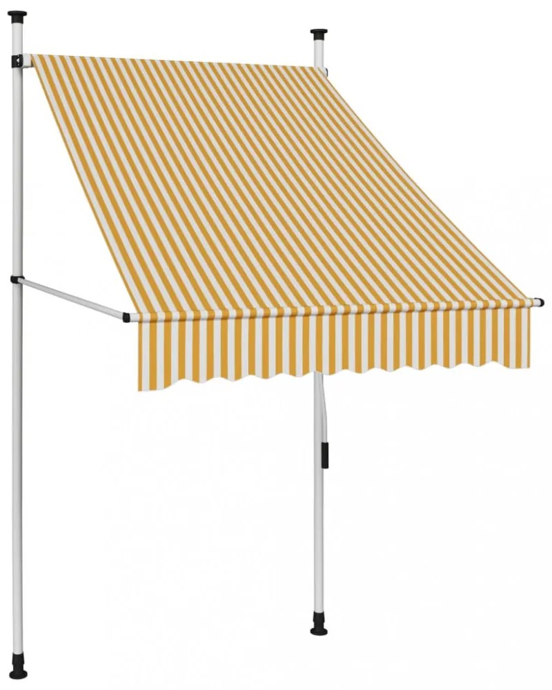 narancssárga-fehér csíkos kézzel feltekerhető napellenző 100 cm