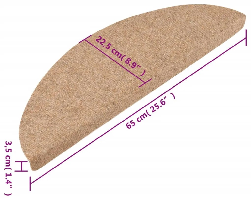10 db bézs öntapadó lépcsőszőnyeg 65 x 22,5 x 3,5 cm