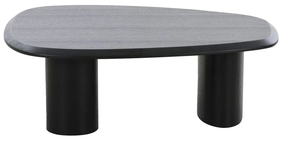 Fekete dohányzóasztal kőrisfa dekoros asztallappal 78x96 cm Tirano – House Nordic