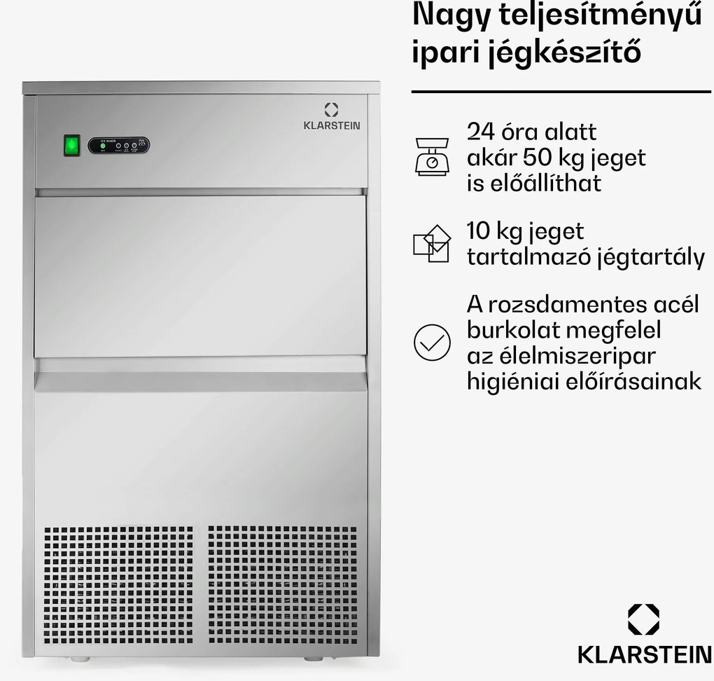 Klarstein Powericer XXXL, jégkocka készítő, ipari berendezés légkocka gyártáshoz, 260 W