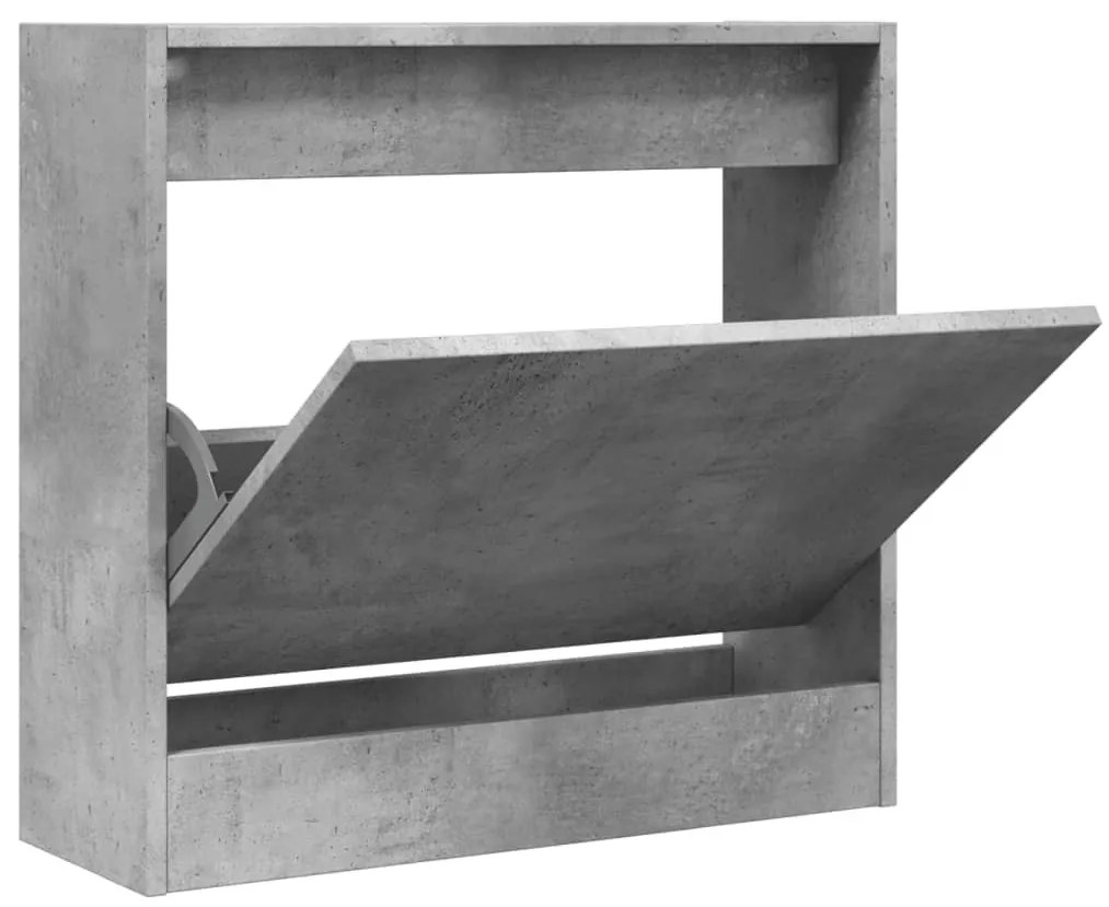 betonszürke szerelt fa cipőszekrény 60 x 21 x 57 cm