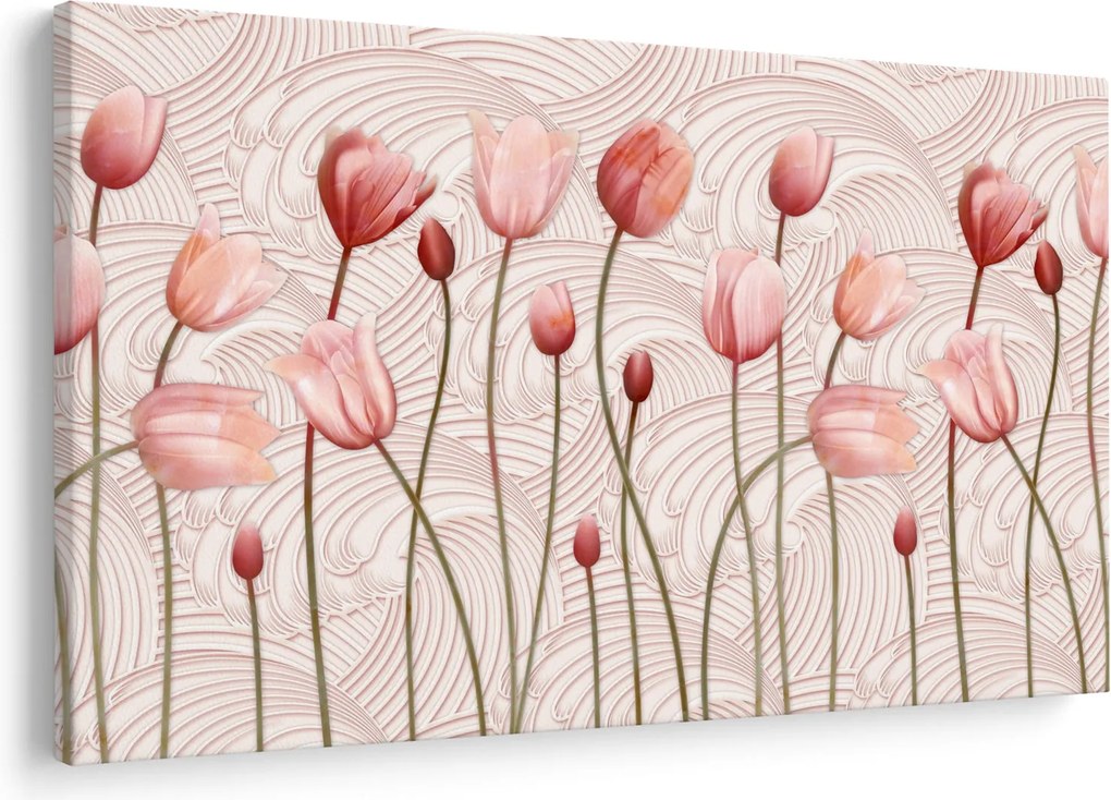 Kép - rózsaszín tulipán (90x60 cm)