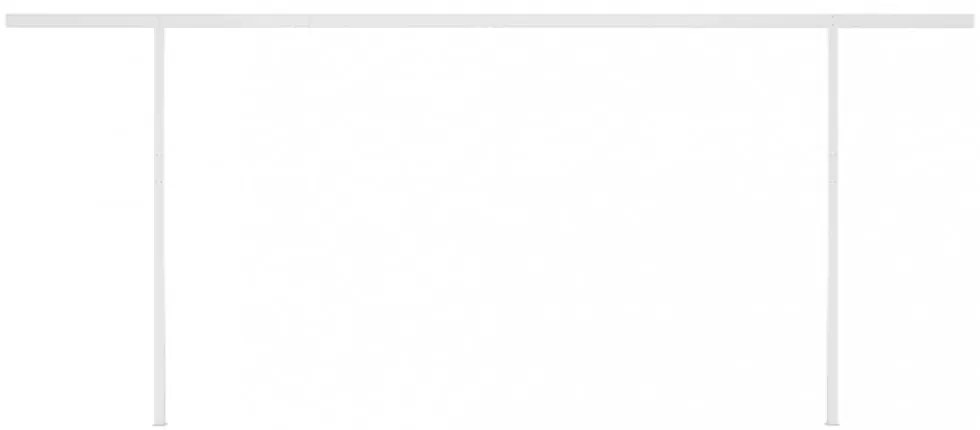 kék és fehér kézzel kihúzható napellenző póznákkal 6 x 3,5 m