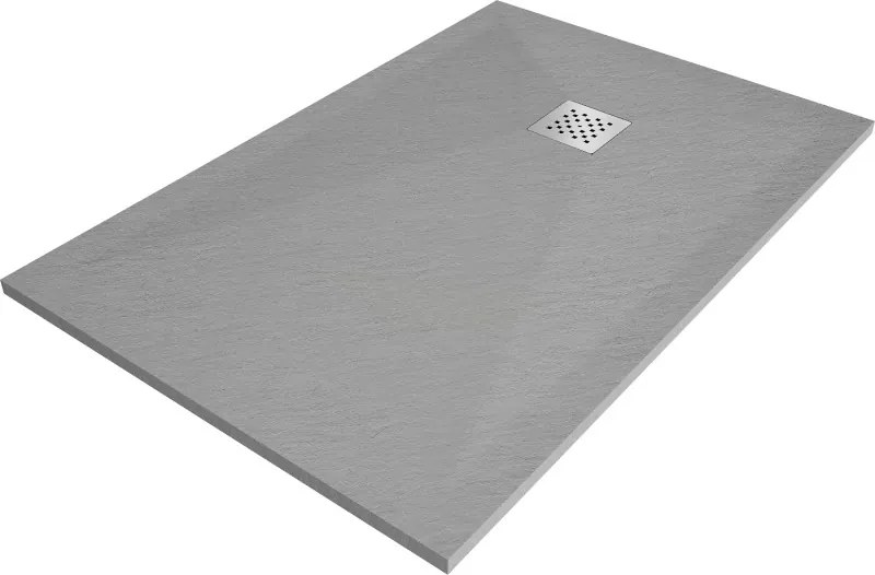 Mexen Stone+ 120 x 100 cm-es, szürke-beton hatású, téglalap alakú kompozit zuhanytálca - 44611012