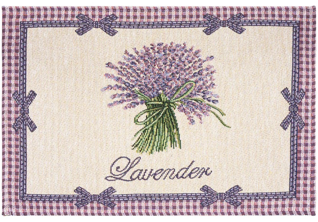 Levendula csokor alátét, lila, 48 x 33 cm