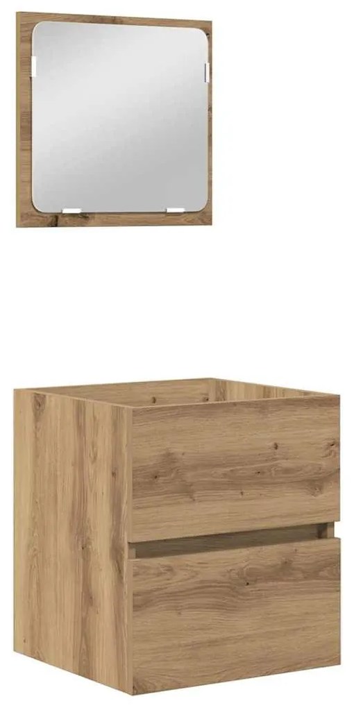 Fürdőszoba bútor szett 3 pcs Fekete tölgy és Fehér Sztenderd
