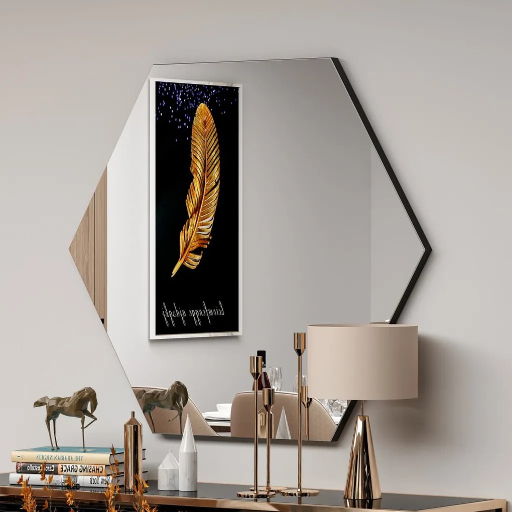 Zeo tükör, fekete, 70 cm