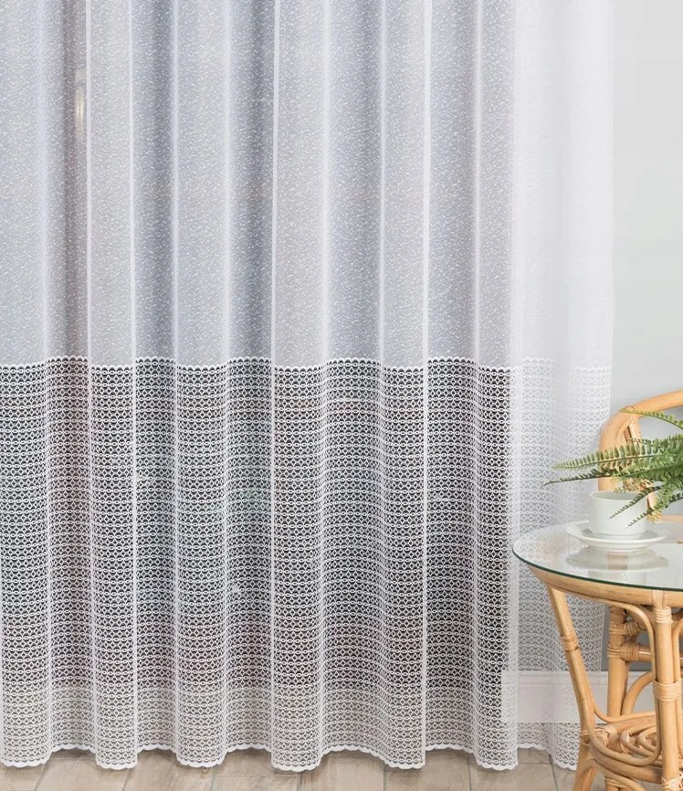 Mg Függöny mintás alsó 137633M Fehér 250cm magas lengyel 0,5m Ár!!