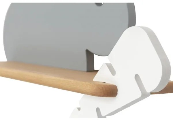 LED gyerekszoba falilámpa polccal RABBIT LED/4W/230V szürke/fehér/fa