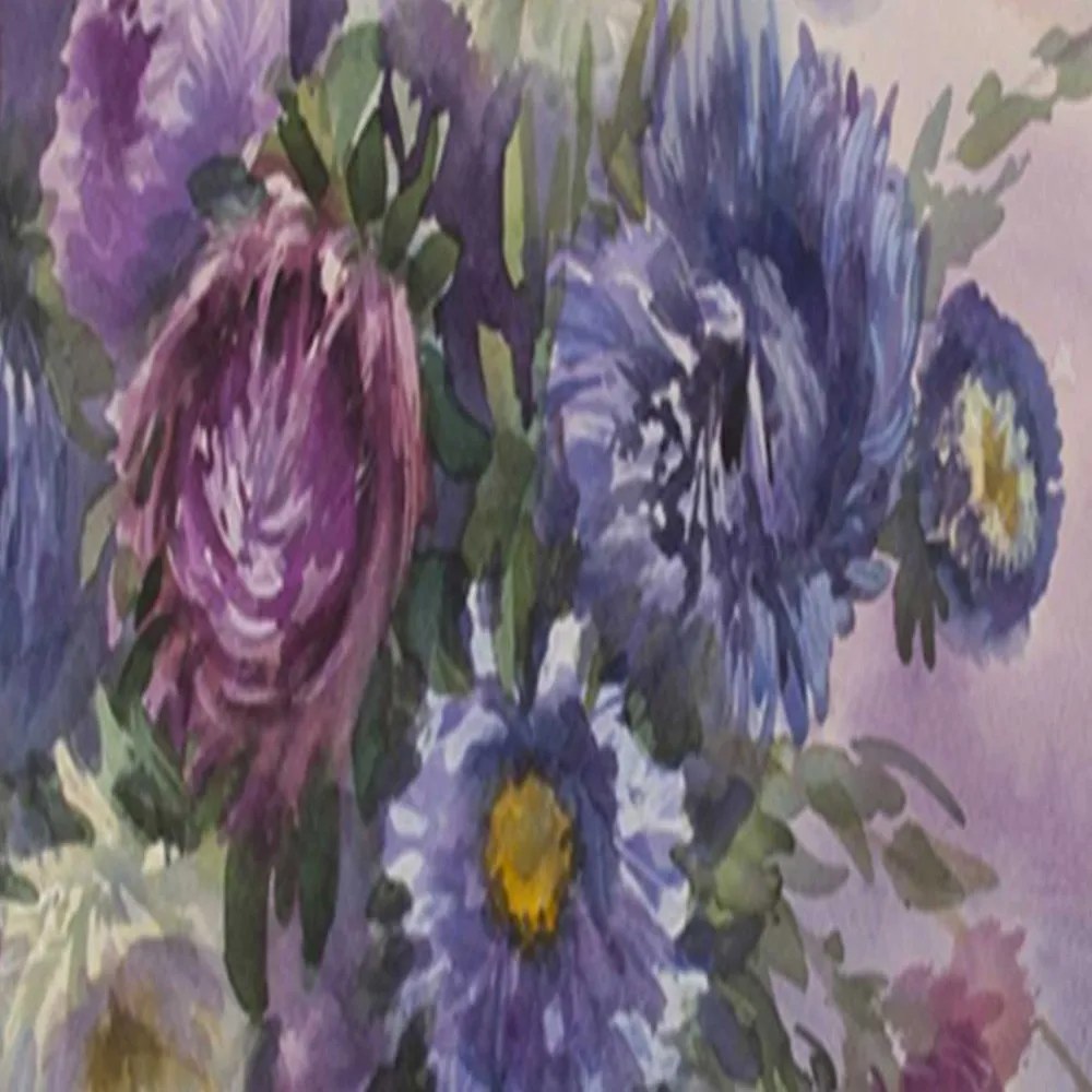 Gario Paraván Lila virágcsokorral Méret: 145 x 170 cm, Kivitelezés: Forgó paraván 360°