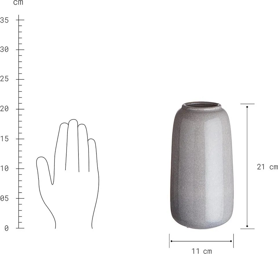 LOU váza, szürke 21cm
