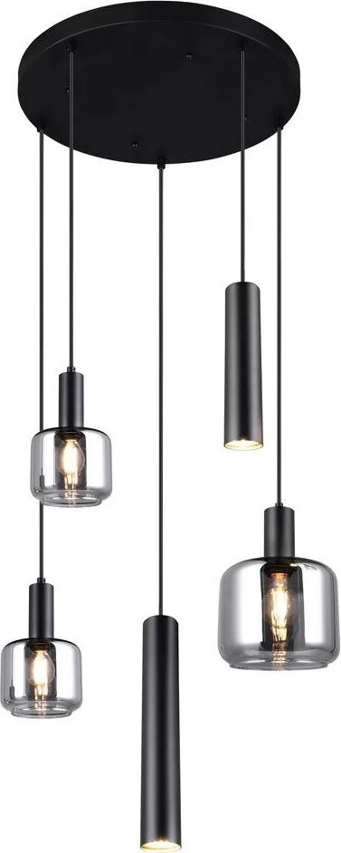 TRIO 364130532 MATARO Többágú Függesztett Lámpa Fekete E27 IP20