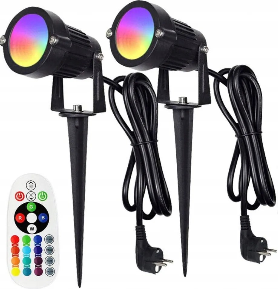 2DB Beszúrható Kerti Fényszóró fekete IP65 Rgb Led