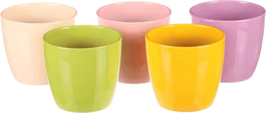 Terrakotta virágtartó 12 cm átmérő, 5-féle színben, darabár