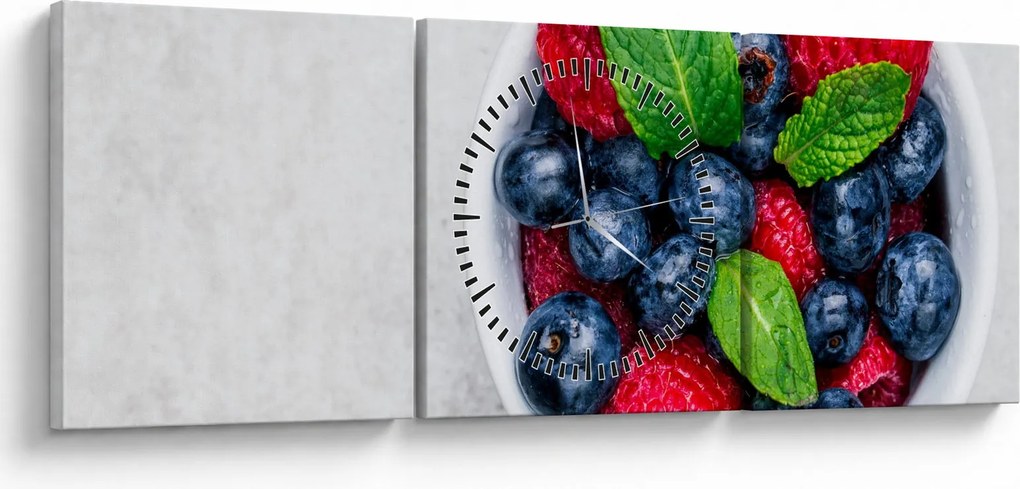 Kép - tál erdei gyümölccsel (órával) (90x30 cm)