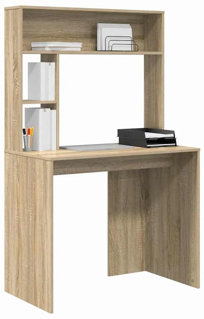 Asztal polcokkal sonoma tölgy 91 x 50 x 149 cm Faanyag