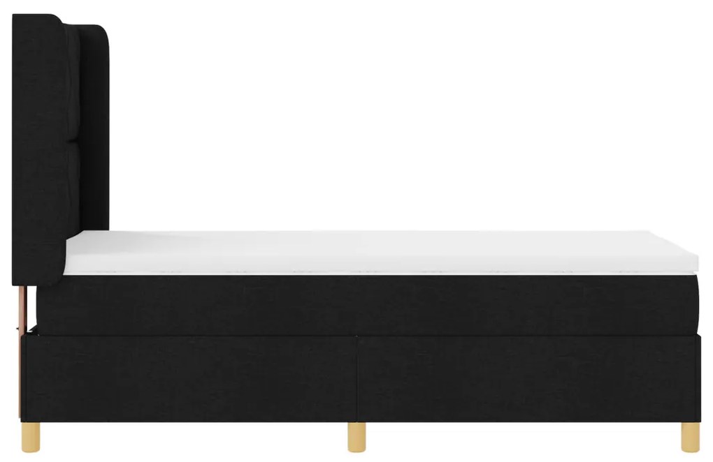 Boxspring Ágy Mattal és LED Fekete 100x200 cm Szövet
