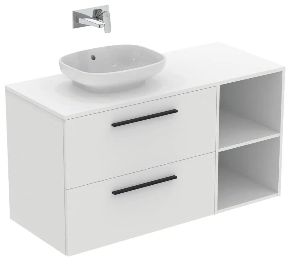 Natúr színű alacsony-fali fürdőszoba szekrény tölgyfa dekorral 40x63 cm i.Life B – Ideal Standard