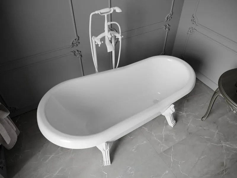 Mexen Retro szabadonálló kád 150 x 73 cm, fehér, fehér lábak - 53251507300-20