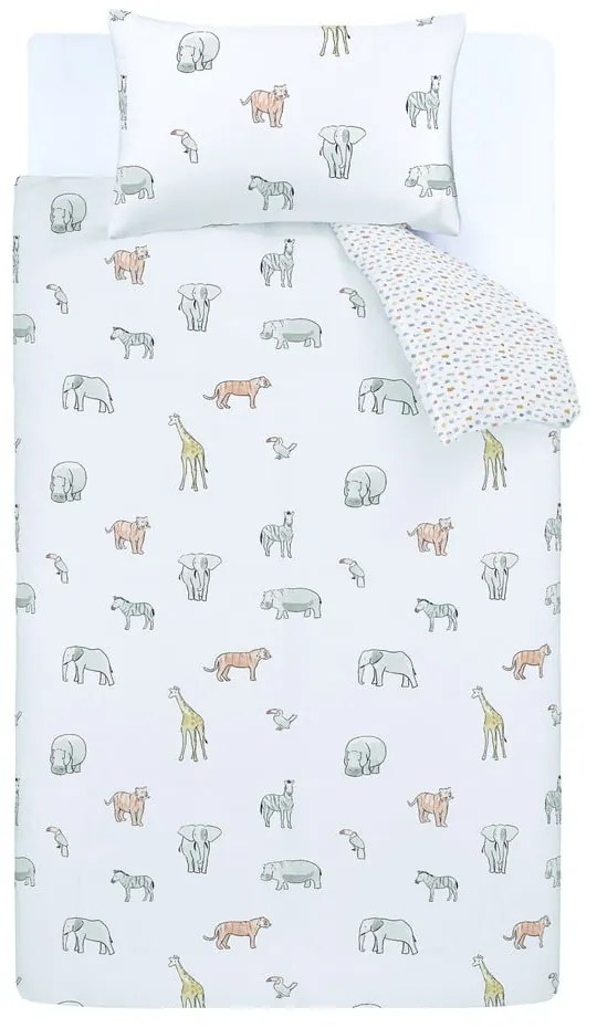 Egyszemélyes pamut gyerek ágyneműhuzat 135x200 cm Zoo Animals – Bianca