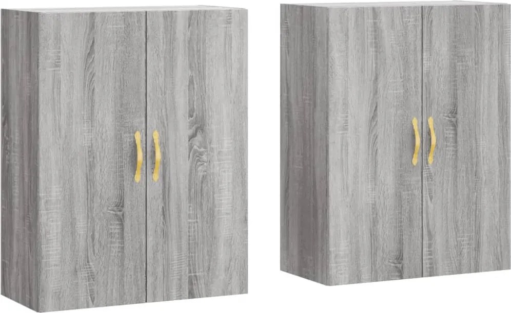 vidaXL 2 db szürke sonoma színű fali szekrény 69,5 x 34 x 90 cm