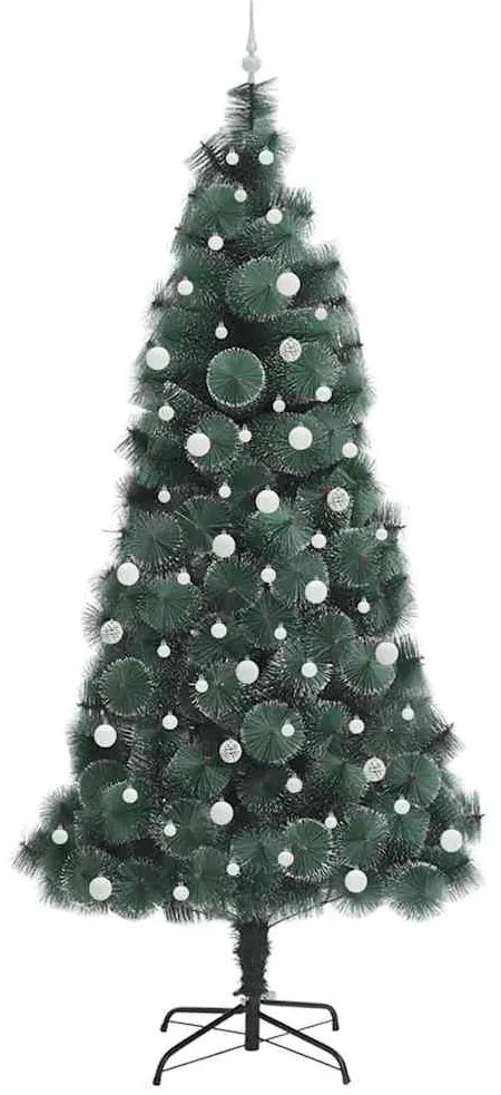 Mesterséges, előre világított karácsonyfa gömbökkel Zöld 240 cm