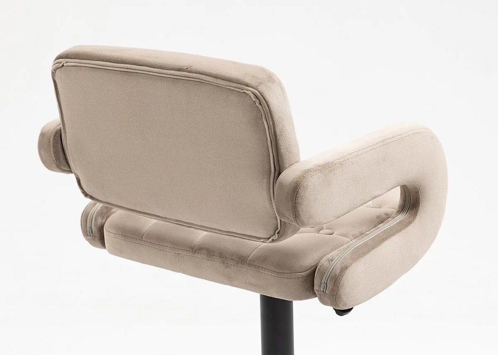 HR8403KW Latte modern velúr szék fekete lábbal