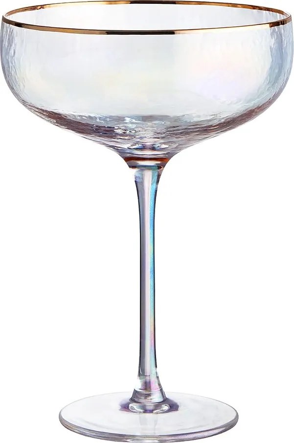 SMERALDA pezsgős pohár arany szegéllyel 400ml