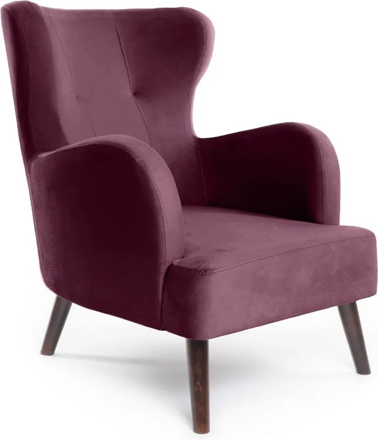 Lila bársony füles fotel Noemye – Bonami Selection
