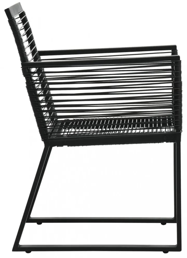 3 részes fekete PVC rattan kültéri étkezőgarnitúra