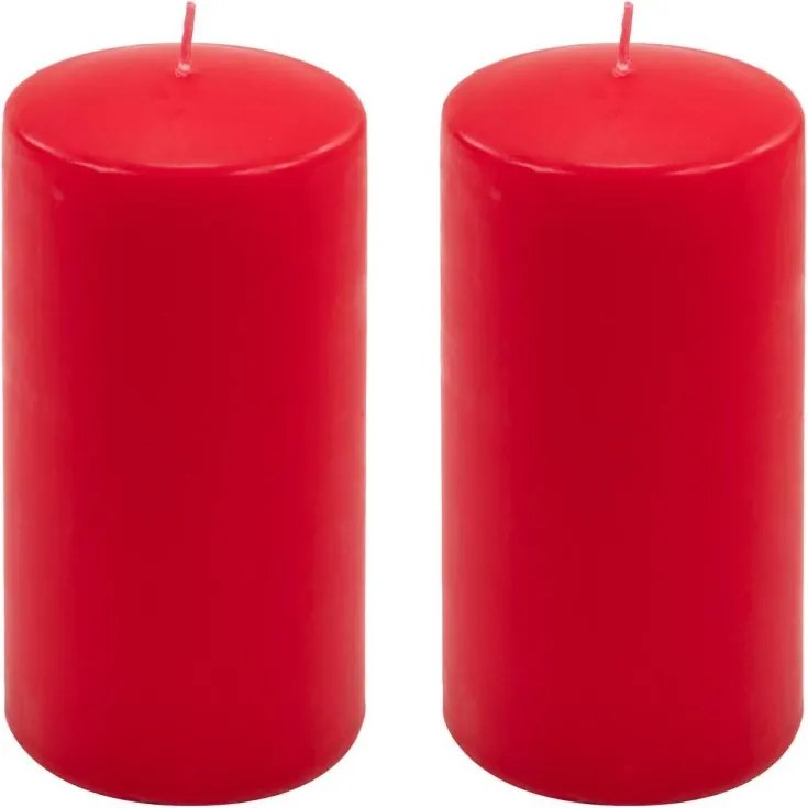 Gyertya készlet 15 cm Ø 7,5 cm 2 db piros