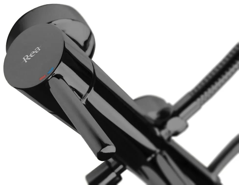 Fürdőkád csaptelep Rea Lungo Black metallic