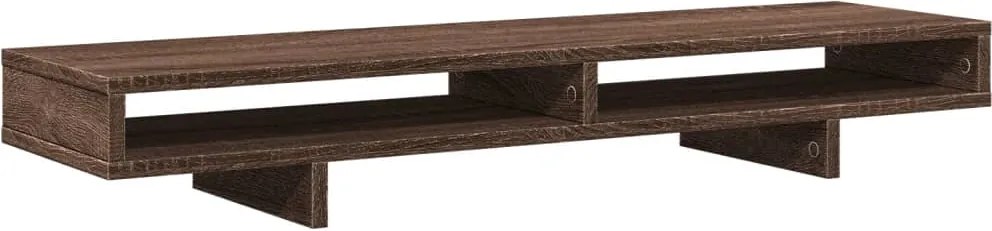 vidaXL barna tölgy színű szerelt fa monitorállvány 100 x 27 x 15 cm