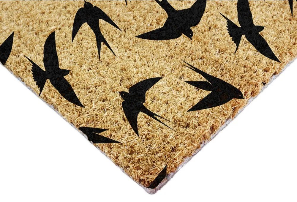Kókuszrost lábtörlő 40x60 cm Swallows – Artsy Doormats