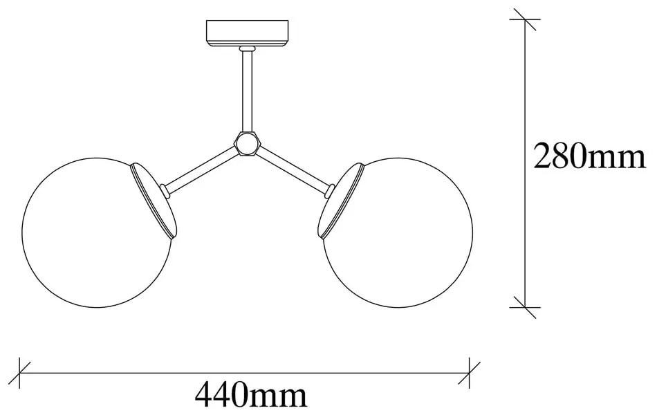 Fekete-fehér mennyezeti lámpa üveg búrával 15x44 cm Damar – Opviq lights