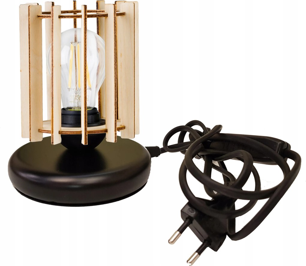 Éjjeli lámpa Loft asztali lámpa led E27 Fa