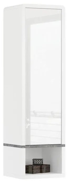 FRED nyitott polcos szekrény, fehér/szürke